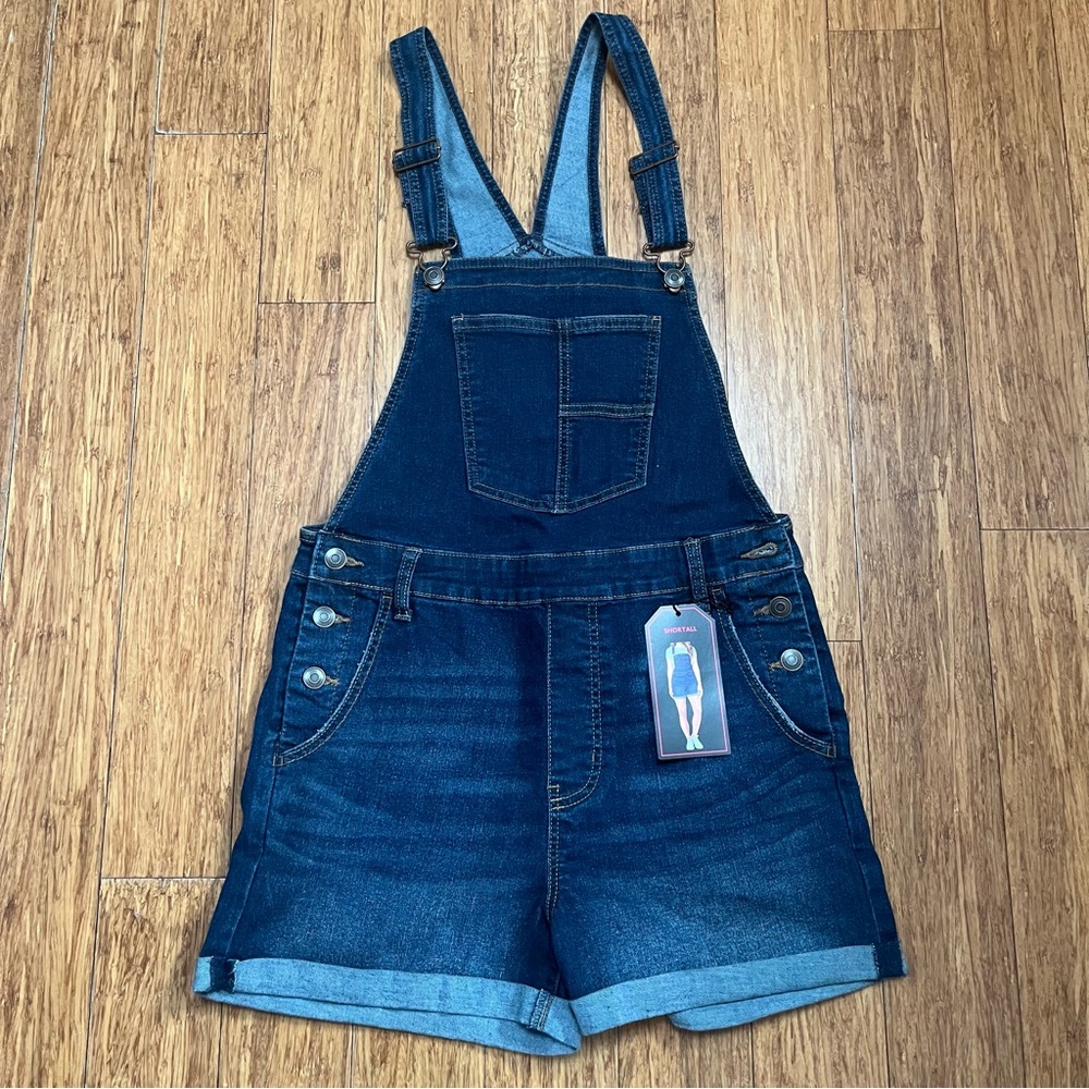 No Boundaries Dark Blue Denim Overalls